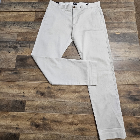 New J.Crew Flex Slim Fit Chino Pants Cream Khaki Stretch Mens 34x32 Preppy - Picture 2 of 14
